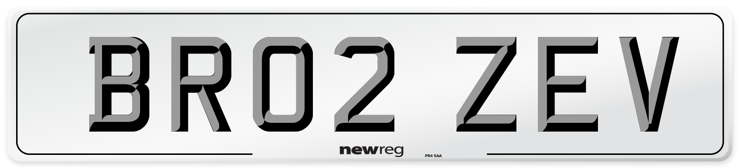 BR02 ZEV Number Plate from New Reg